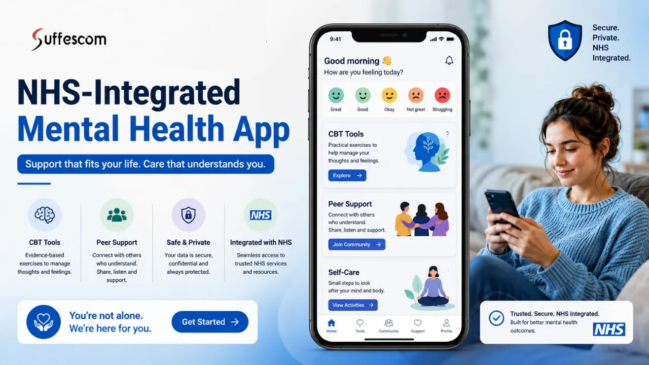 NHS-Integrated Mental Health App Development (CBT & Peer Support) in the UK